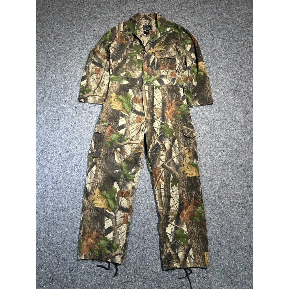 Red Head Camo Camouflage Full Body Coveralls Hunting USA M Regular Vintage